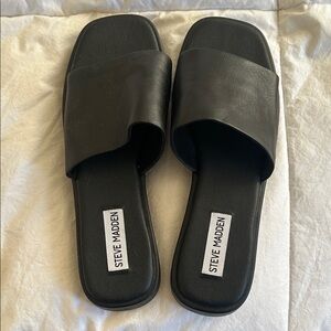 Steve Madden Black Slide Sandals